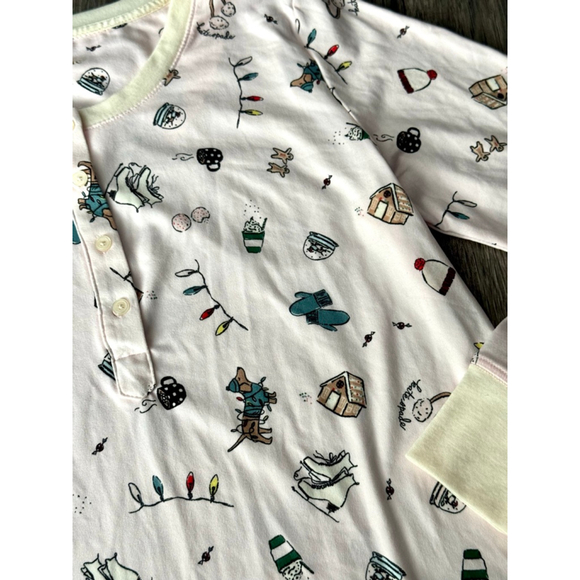 Kate Spade Henley Pajama Shirt Holiday Daushaunds Print Size Small $99 - Picture 6 of 10